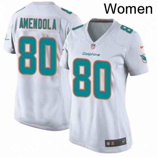 Womens Nike Miami Dolphins 80 Danny Amendola Game White NFL Jersey